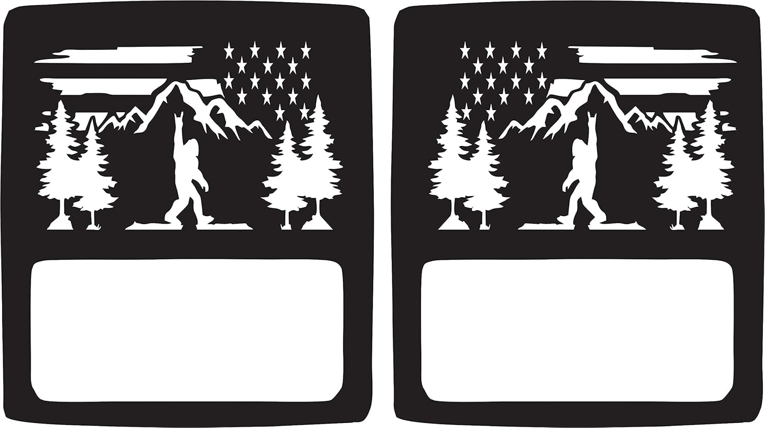 Bigfoot Flag Mountain tail lamp light covers (non-LED) compatible with Jeep Wrangler JL Models (2018-Present)