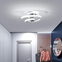 Vista 4 de Xuthusman Lámpara de techo moderna LED de acrílico para sala de estar, dormitorio, lámpara de montaje empotrado, elegante accesorio de pasillo de 19