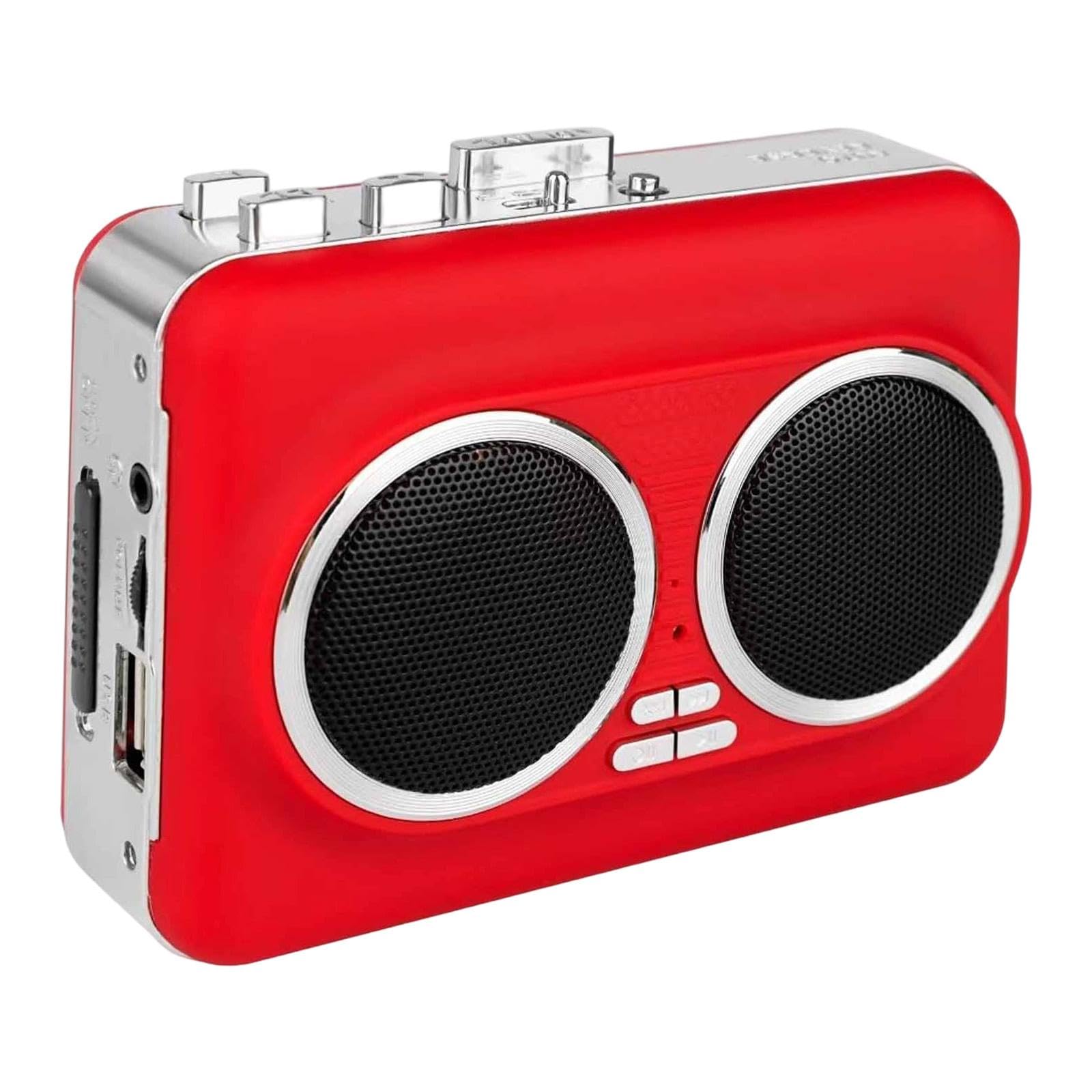 Cassette to MP3 Converter USB Office with Earphone Jack Cassette Tape Player Red| Portable Audio & Headphones | Personal Cassette Players||-image-38