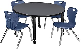 Regency Kee Height Adjustable Mobile Classroom Table Set with four 12
