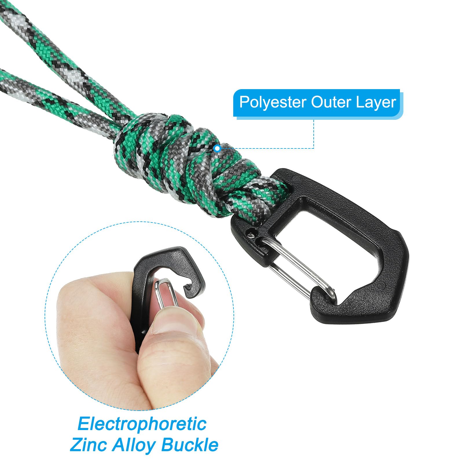 PATIKIL Badge Lanyard 4.7 Inch, Necklace Keychain Cord Metal Clasp Hook Ring Strap for Keys Whistle ID Card Badge Holder Camo Green - Image 4