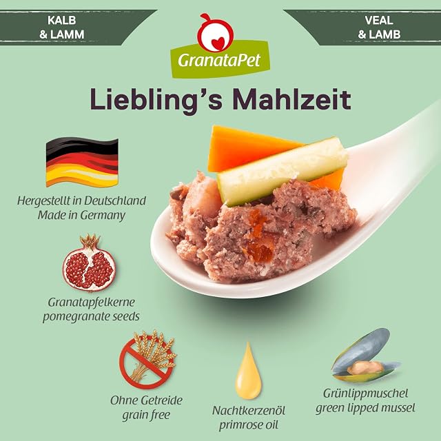 Foto 5 de 7 de GranataPet Lieblings's Mahlzeit Kalb & Cordero, Comida húmeda para Perros