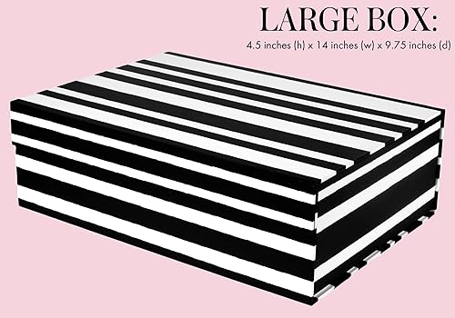 Miniatura 7 de Kate Spade New York Cajas de almacenamiento decorativas con tapas, paquete de 3 contenedores organizadores resistentes, incluye cajas anidables