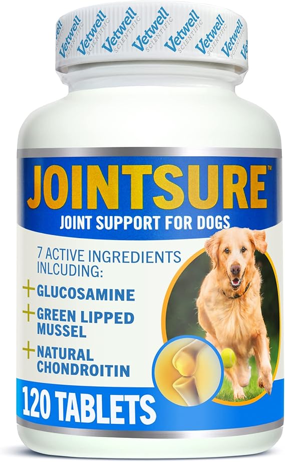 JOINTSURE Joint Support Supplements for Dogs 120 Tabs, Aids Stiff