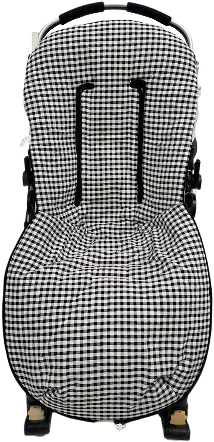 Conjunto Saco Silla de paseo Universal + Minipanera personalizada – Conjunto Saco Universal + Minitalega con nombre para silla de paseo – Handmade – Nenel (Lino&Vichy)
