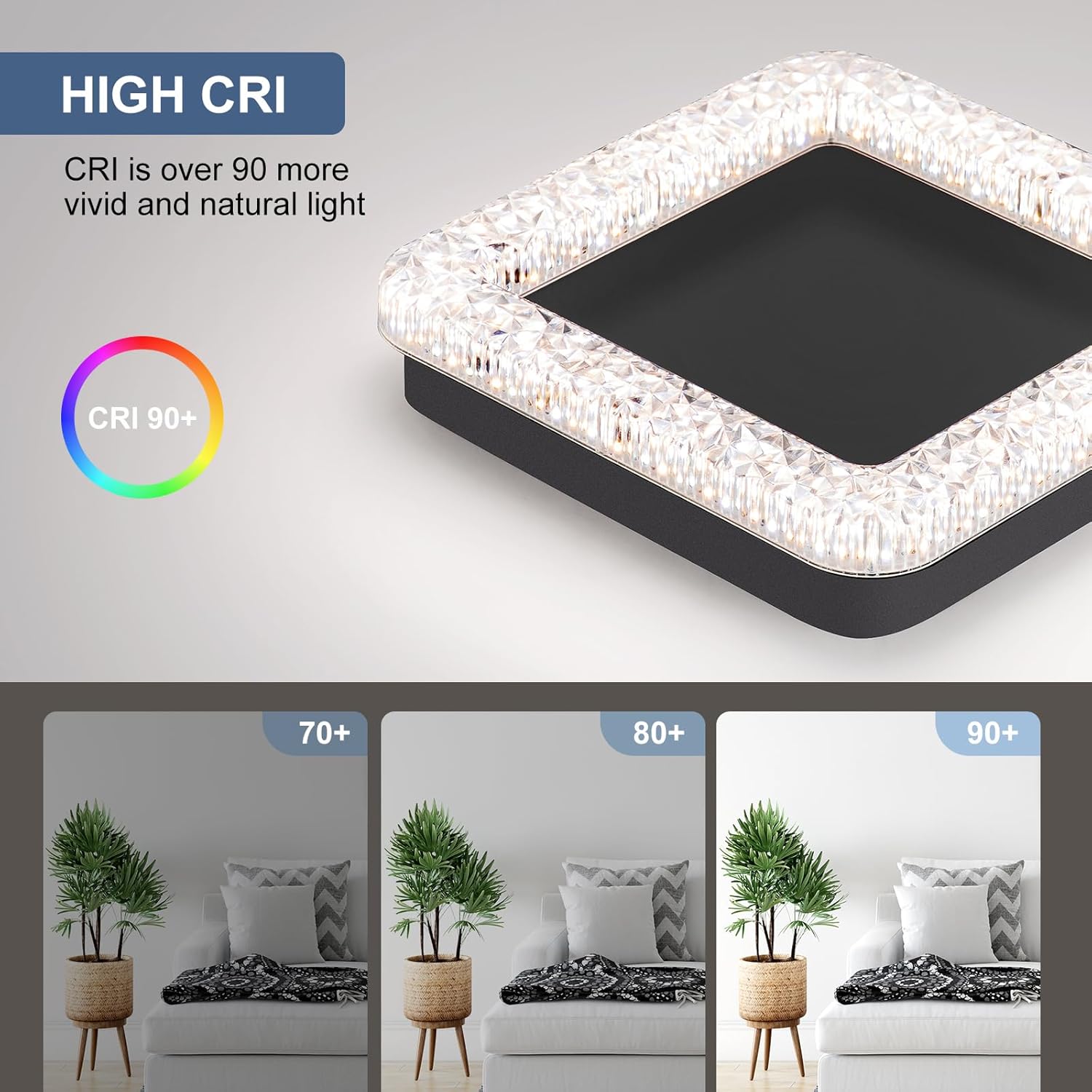 10 Inch LED Hallway Light Fixtures, 4500K Black Modern Flush Mount Ceiling Light, Square Acrylic Close to Ceiling Lighting Fixtures for Hallway Bedroom Entryway Kitchen Ceilings Lamp (Square)