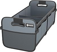 Sposuit 70L Collapsible Trunk Organizer for Car & SUV - 11 Pockets, Reinforced Handles, Non-Slip Base for Grocery Storage (Grey)