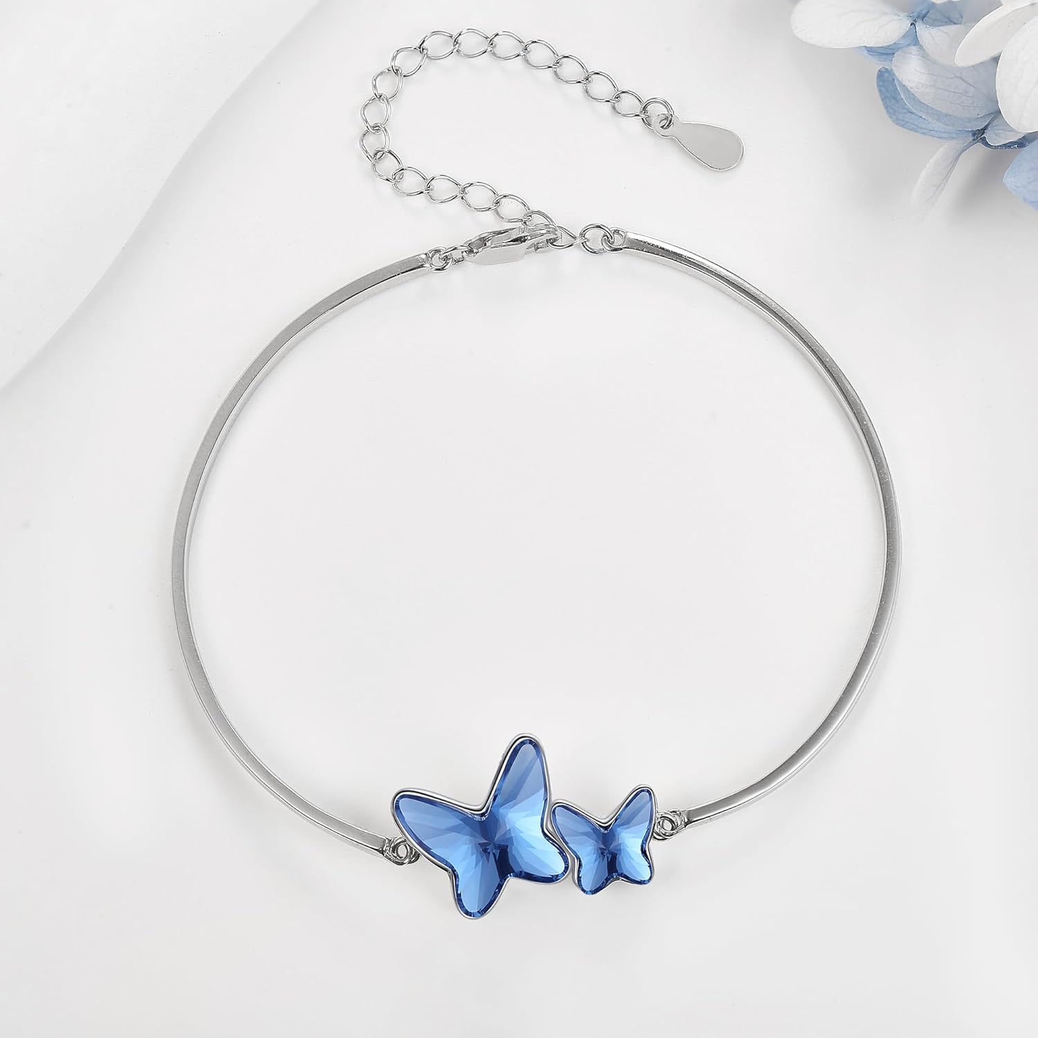 POPLYKE Butterfly/Dolphin/Leaf Bracelet 925 Sterling Silver Crystal Bracelet Jewelery for Women - Image 2