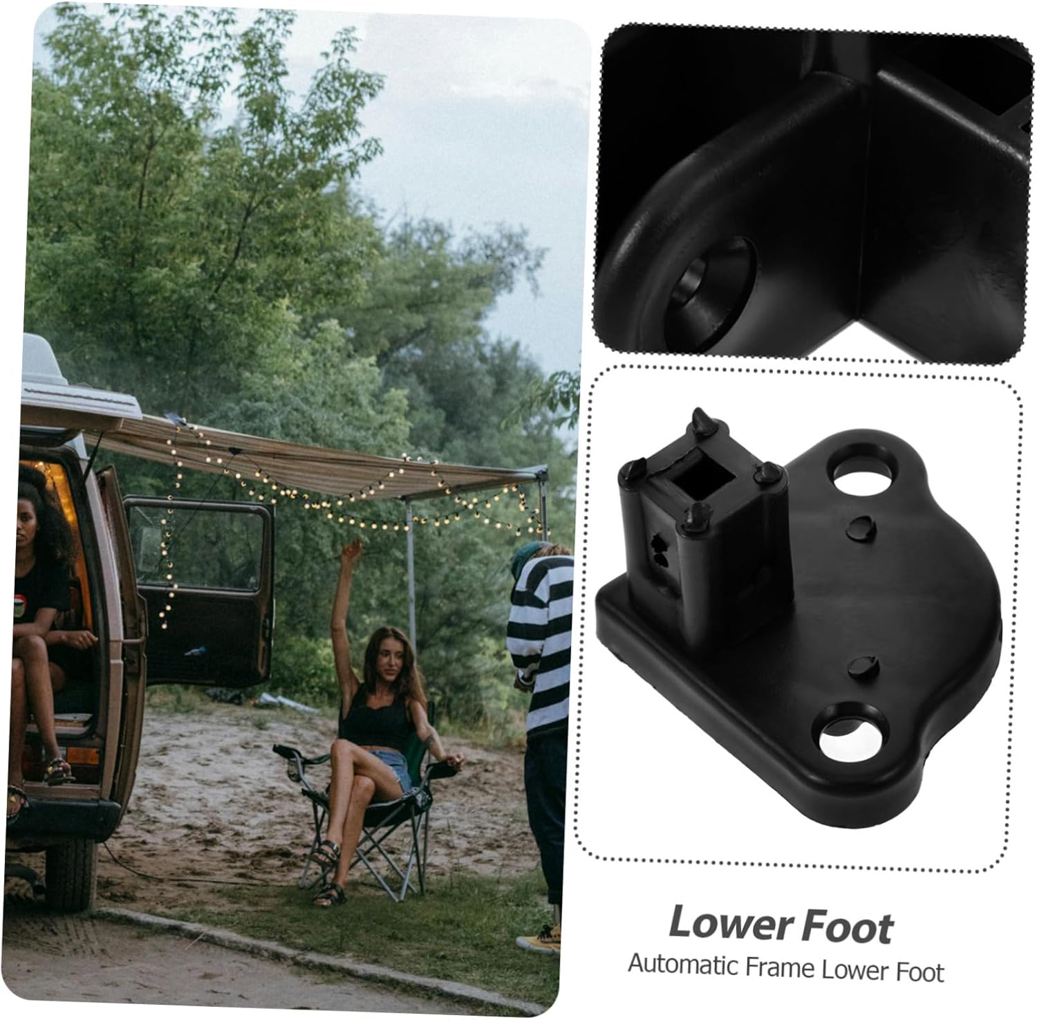 Gatuida 16pcs Rv Awning Bottom Bracket Foot Camping Tent Replacement Base Splashproof Support for Outdoor Use Easy Installation Automatic