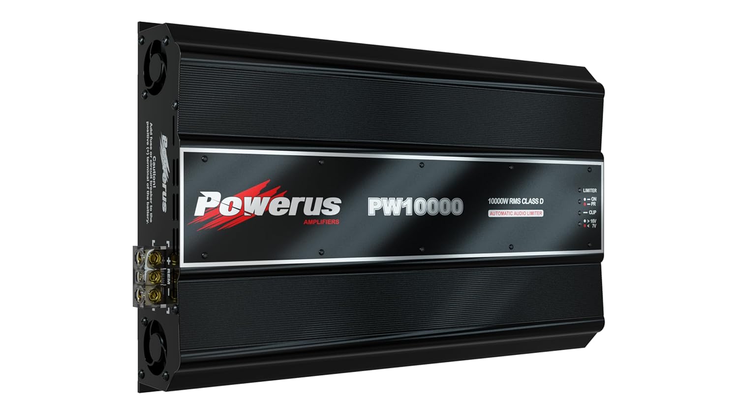 PW10000 1 Ohm Full Range 1 Channel Class D Car Amplifier, 10800W RMS @12.6V / 11900W @14.4V, Monoblock, Bass Boost, HPF/LPF Crossover, Automatic Audio Limiter