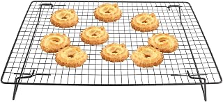 Cooling Rack, 16.9x11in Cooling Rack with Collapsible Folding Legs Iron Wire Grid Cooling Racks Cookie Rack Wire Baking Rack for Cooking, Roasting, Drying, Grilling (Black)