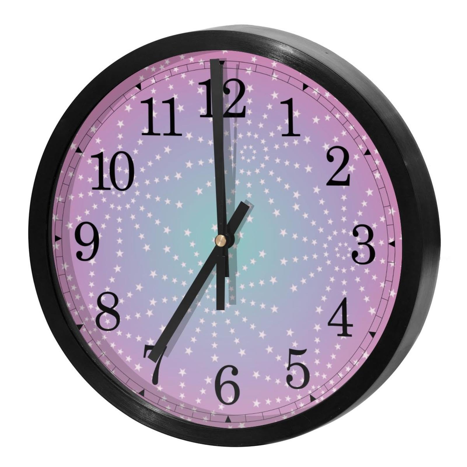 Horloge murale silencieuse pour cuisine et bureau au design étoile rose