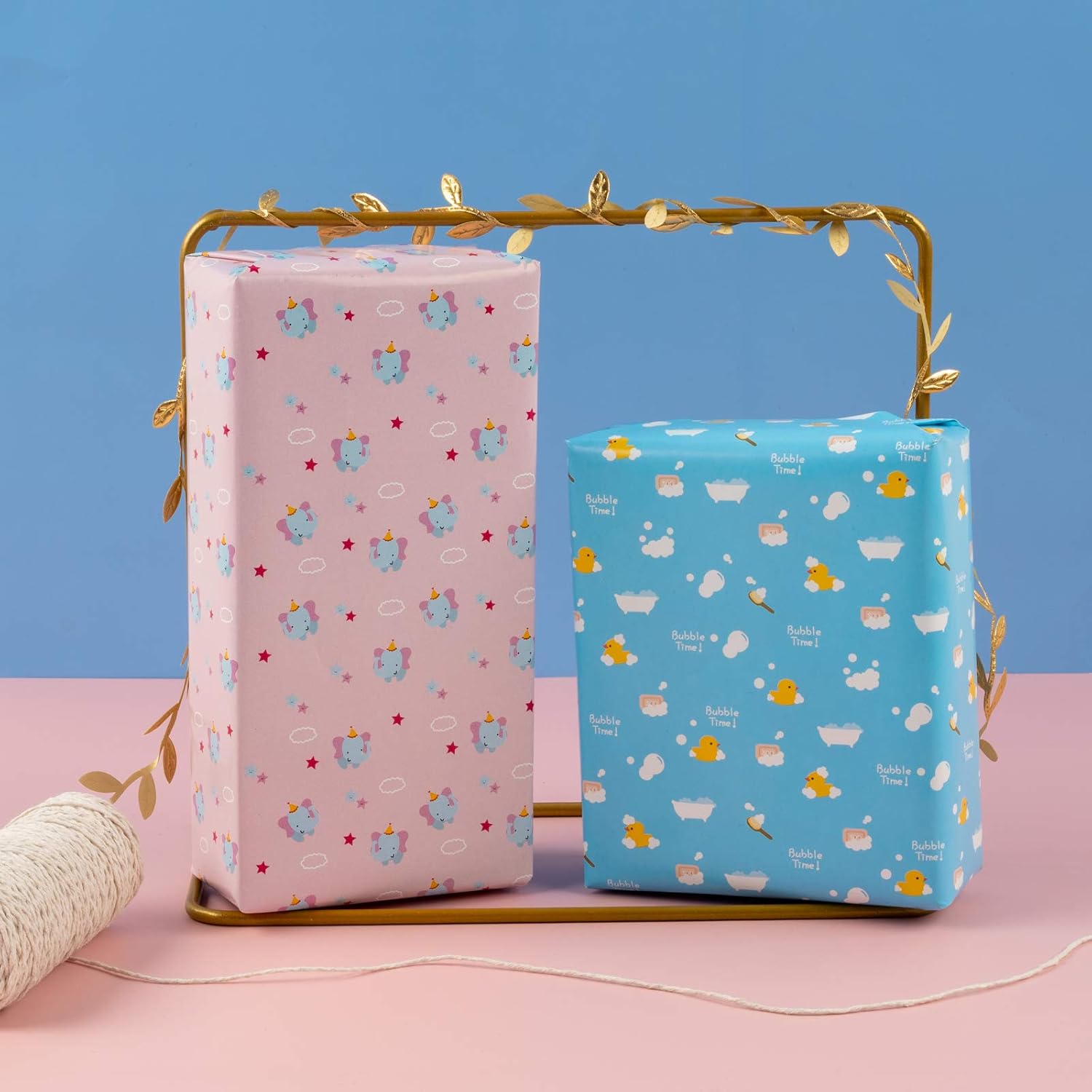 MAYPLUSS Wrapping Paper Sheet - Folded Flat - 10 Sheets - 5 Different Animal Design (37.4 sq.ft.TTL.) - 19.6 inch X 27.5 inch Per Sheet