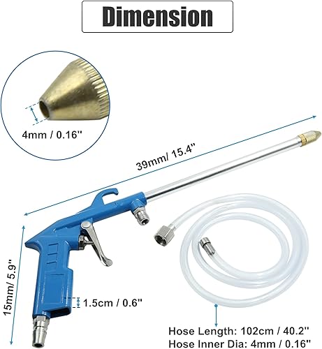 Miniatura 3 de uxcell Pistola de pulverización de limpieza de motor de aire de alta presión con 40.2 "de largo manguera de lavado neumática herramienta de