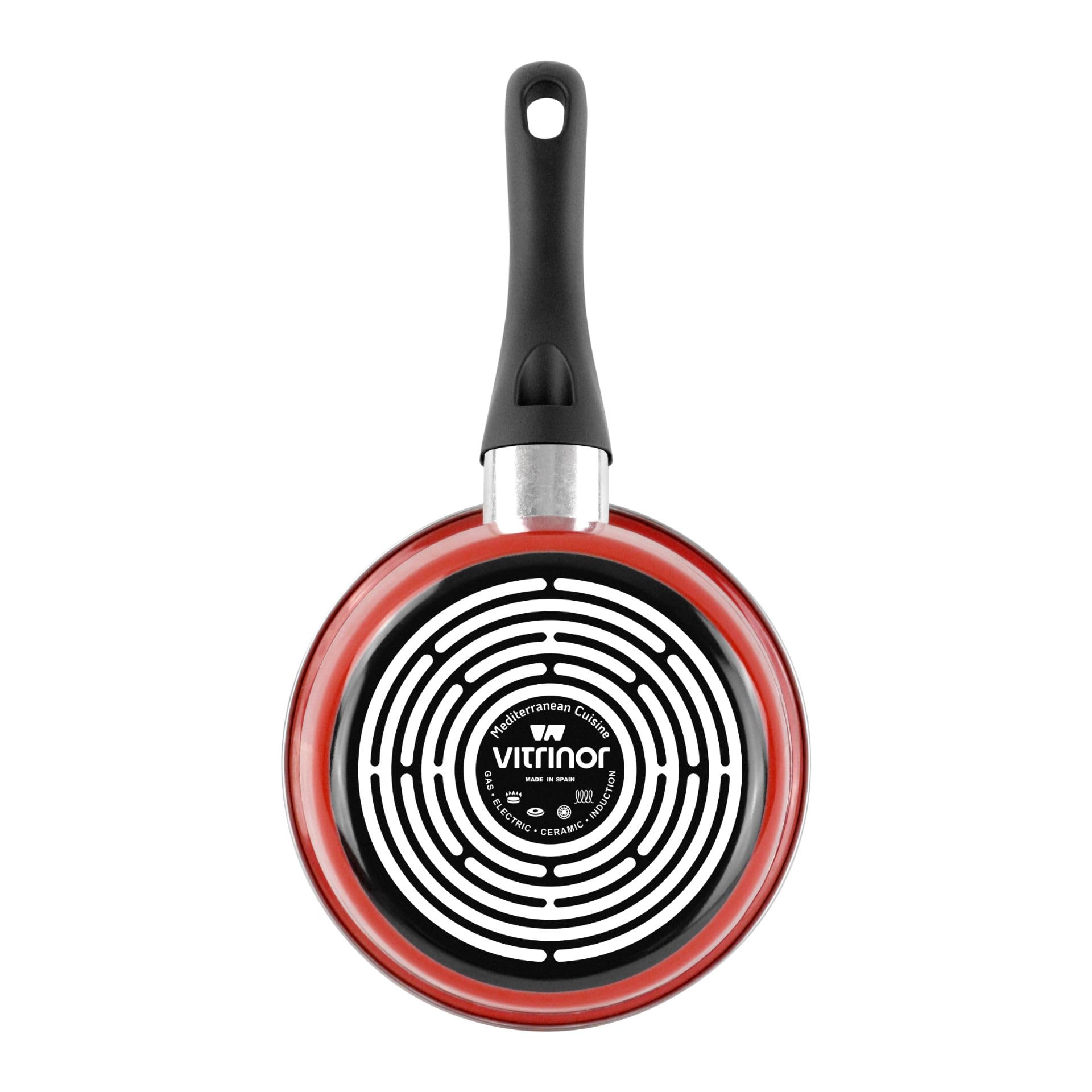 VITRINOR Lot de 5 casseroles émail Rouge Induction Intérieur façon Pierre
