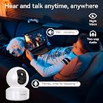 BoyKeep 2K Caméra de sécurité intérieure pour animaux de compagnie 5G/2.4GHz WiFi Caméras pour Baby Dog Caméra avec App Téléphone, 360° Pan & Tilt, 2-Way Audio, vision nocturne, SD Carte & Stockage en nuage