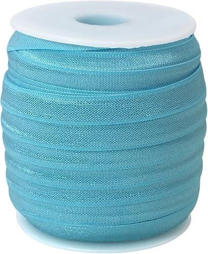 Miniatura 2 de Banda elástica de satén para coser de 38 pulgadas, rollo de cinta elástica brillante con cordón elástico plano para atar el cabello, diadema,