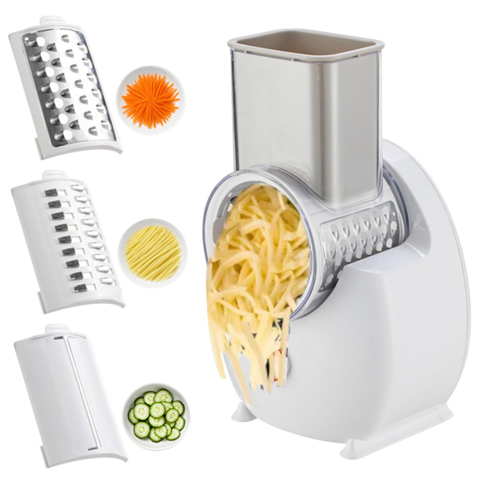 Râpe à Fromage Électrique Râpe à Fromage Automatique Amovible avec 3 Lames de Formes Différentes Rechargeable par USB pour Fruits, Légumes Électrique, Automatique