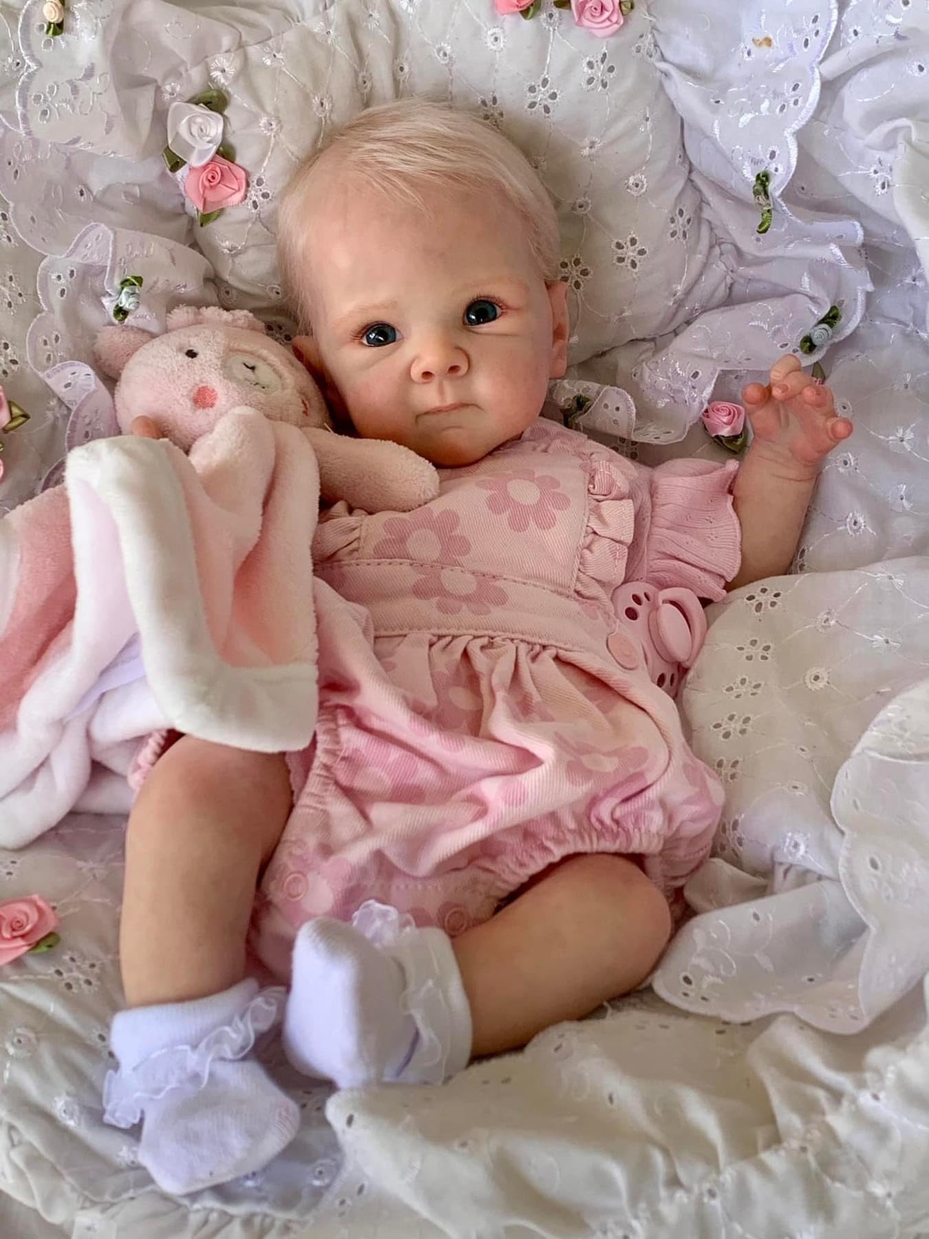 Zero pam Realistic Reborn Dolls Silicone Full Body Girl 45 Cm Soft Body Newborn Baby Dolls That Look Real,Anatomically Correct Lifelike Baby Doll Washable Reborn Babies Blonde Hair