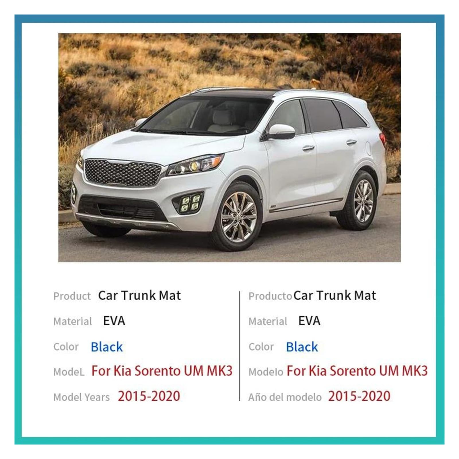 Pasuje do Ki-a Sorento Um Mk3 Kx4 2015 2016 2017 2018 2019 2020 | Mata do bagażnika samochodowego Wkładka do bagażnika Carpe