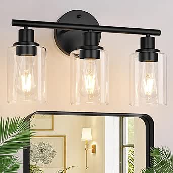 Sleek Black Bathroom Vanity Light