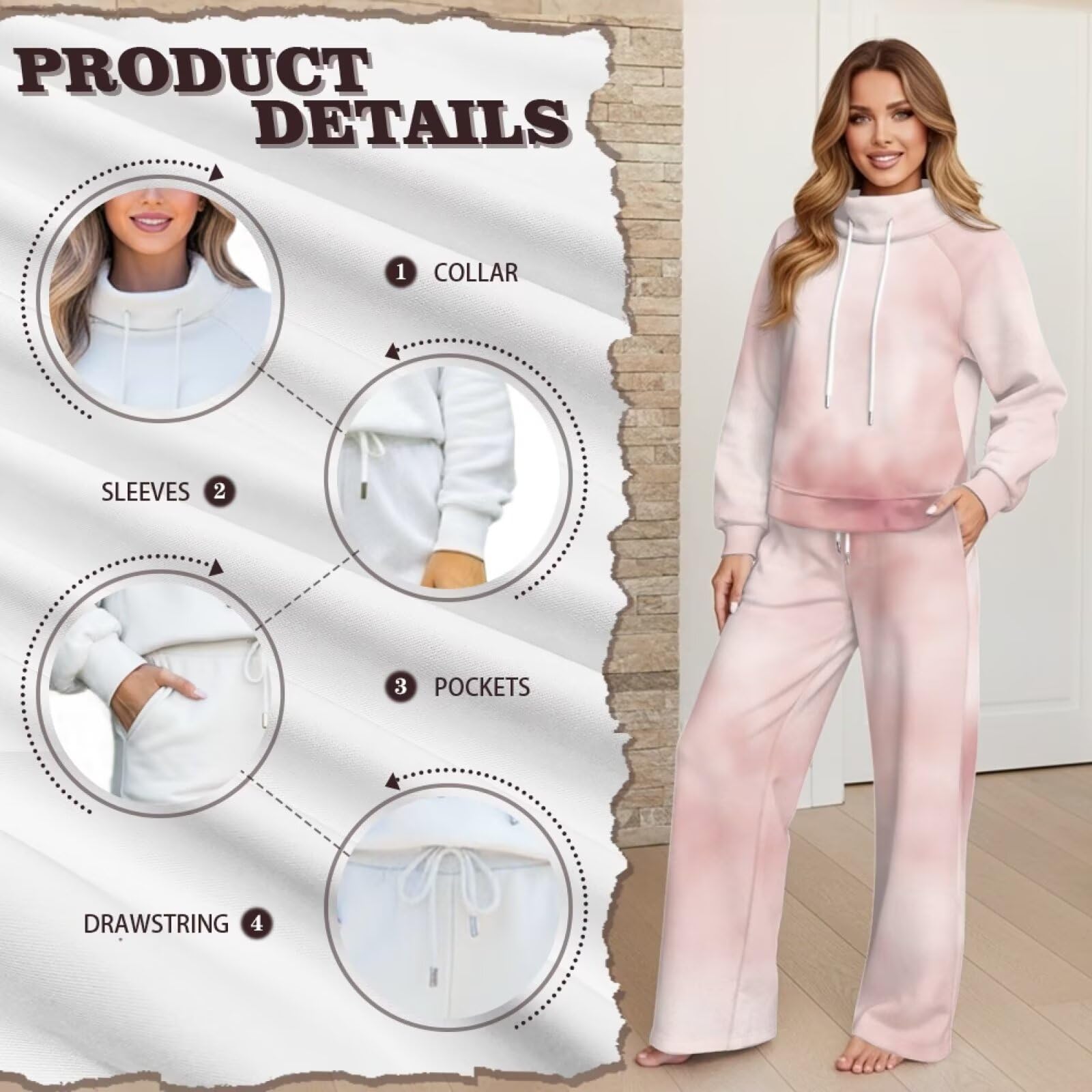 SEANATIVE 2-częściowa bluza z okrągłym dekoltem spodnie dresowe z szerokimi nogawkami pasujący zestaw oversize zestawy wypoczynkowe dla kobiet plus size dres