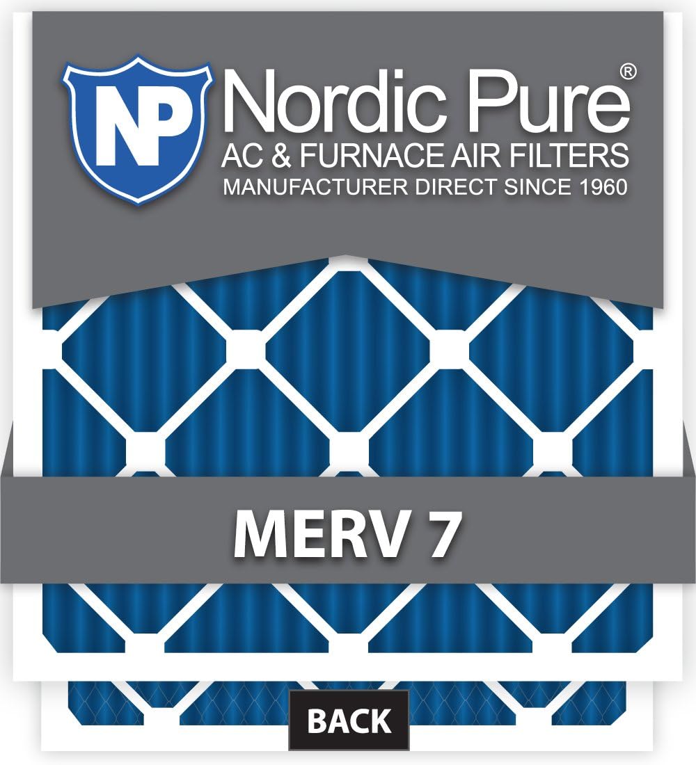 Nordic Pure 22_1/4x25x1ExactCustomM7-6 MERV 7 AC Furnace Filter