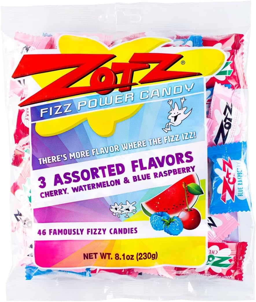 NEW Zotz Fizzy Candy 6 Flavor Assorted 2lb With Blue