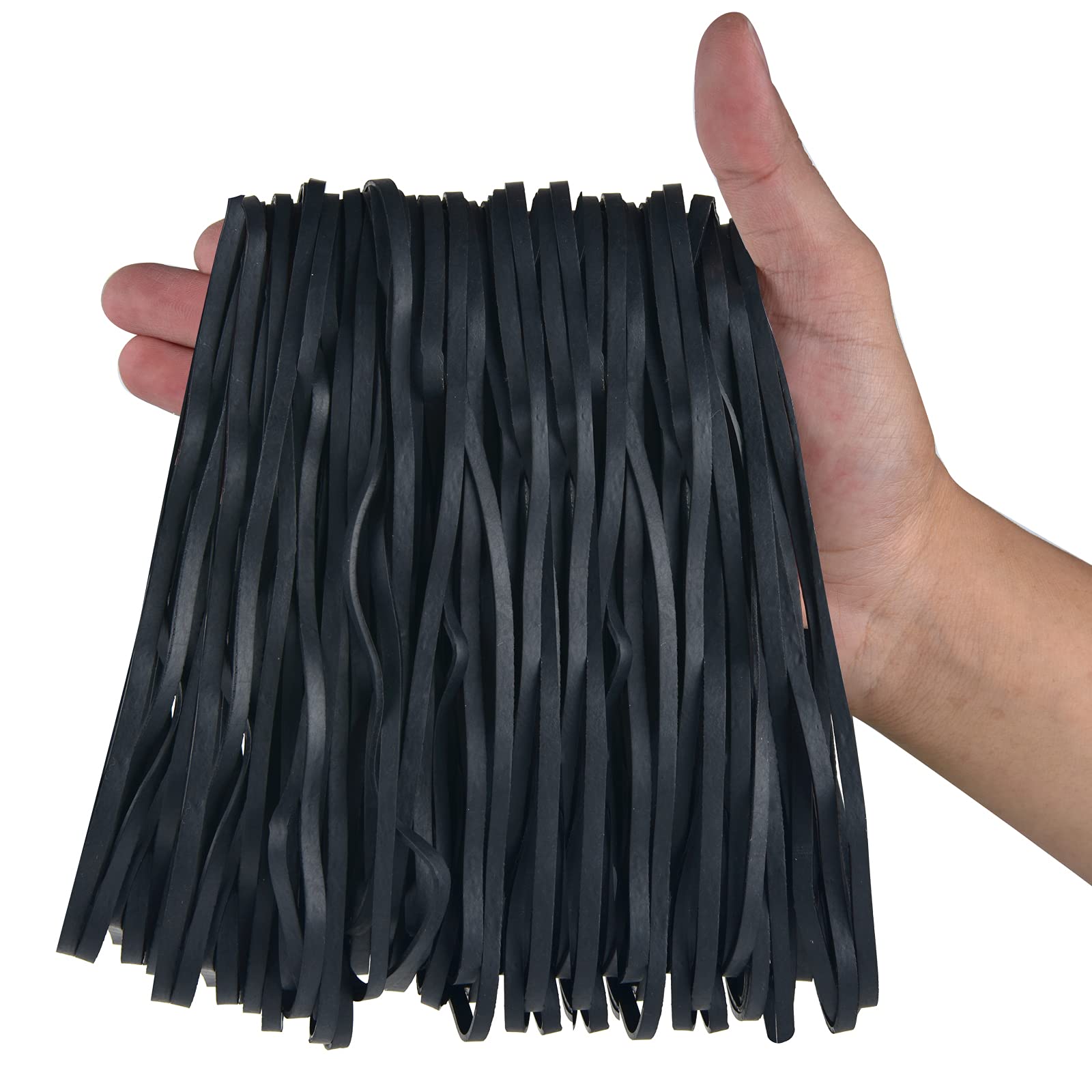 Große Gummibänder, 60 Stück, robust, große Gummibänder, starke Gummibänder, für Bürobedarf, Aktenordner, Mülltonnen, 20,3 cm (schwarz)