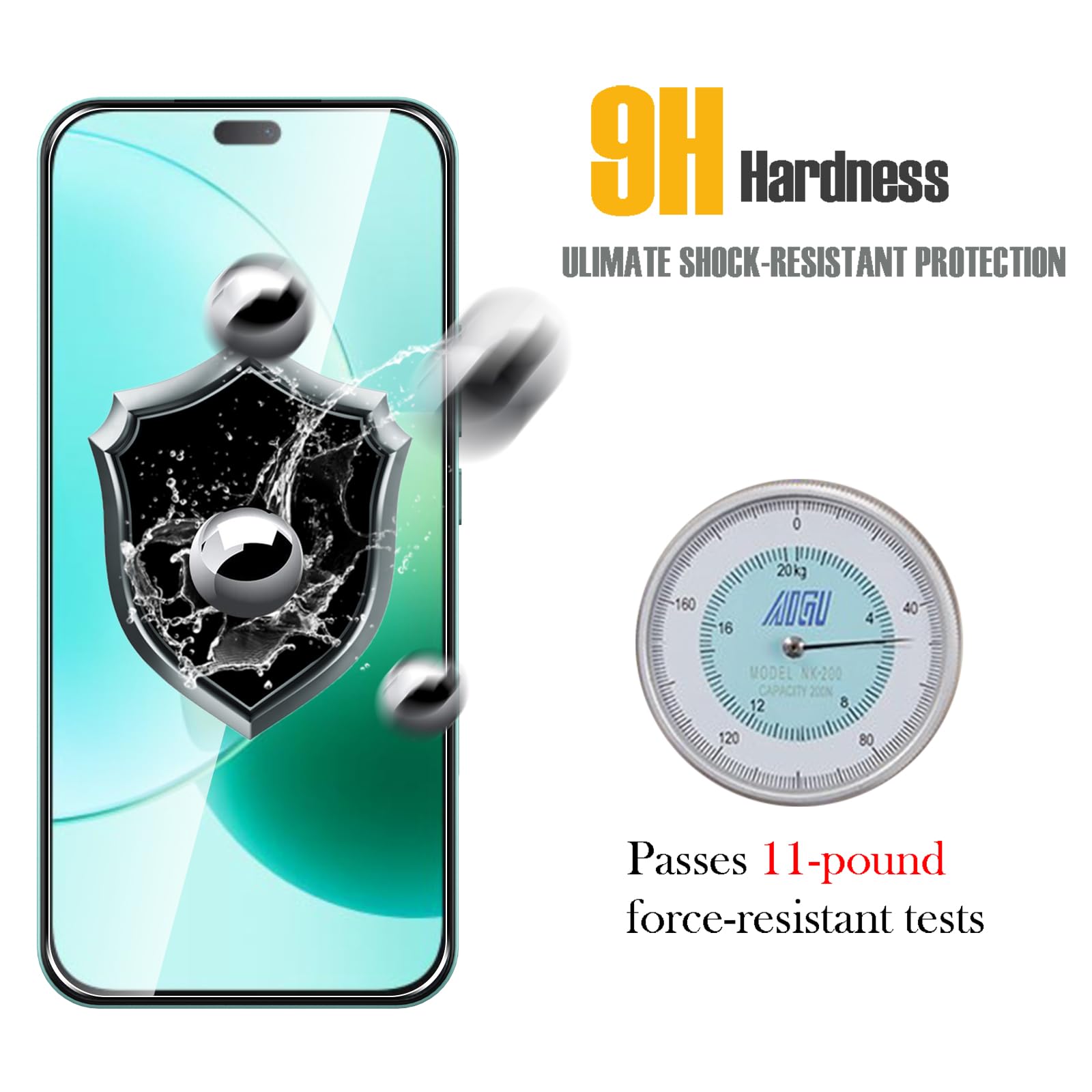 WFTE [Lot de 2 Verre Trempé pour Honor 400 Lite/Honor 200 Lite, 0,26mm Film de Protection D'écran avec Haute Transparence à 99%, Anti-trace Protecteur avec Dureté 9H Glass
