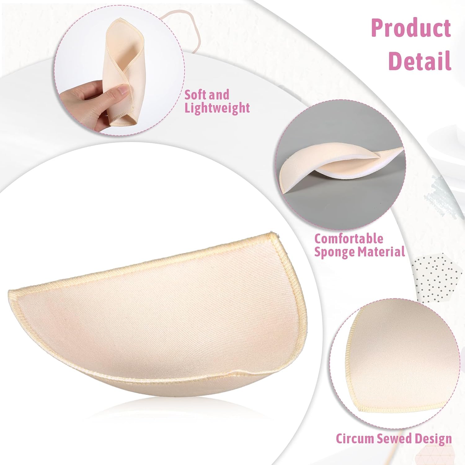 18 Pairs Bra Pads Inserts Removable Triangle Push Up Cups Breast Enhancers Inserts for Women Sports Bras Swimwear Yoga - Image 3