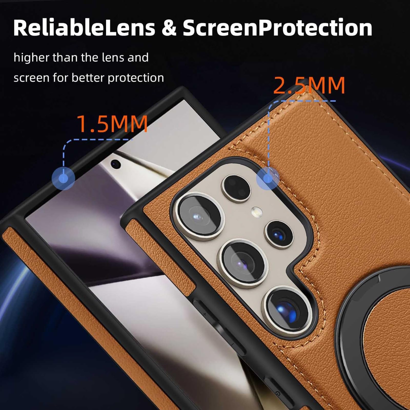 Etui do Samsung Galaxy S25 Ultra/S25 Plus/S25, bezprzewodowe ładowanie antypoślizgowe etui osłona obiektywu twarda powłoka magnetyczny uchwyt pokrowiec (szary, S25 Plus)