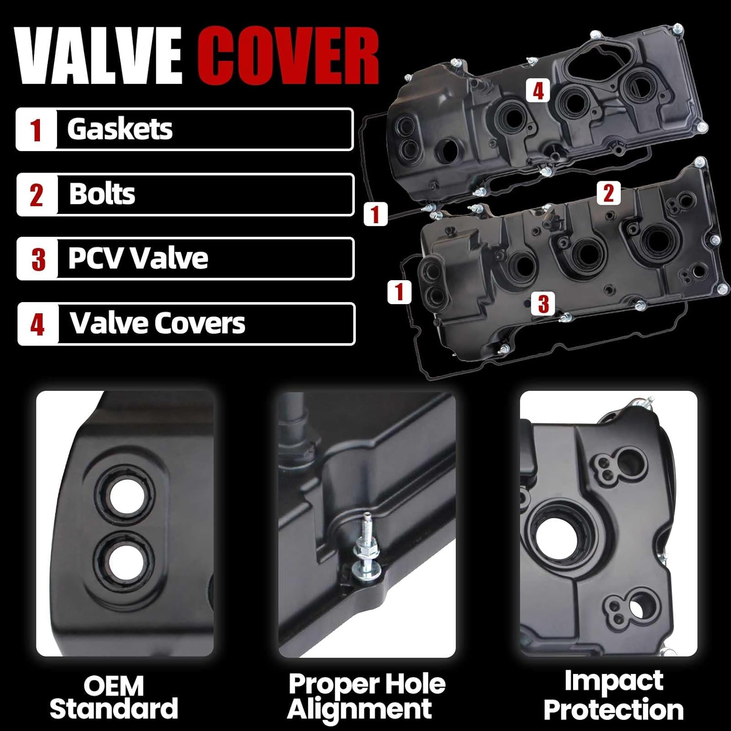 MITZONE Upgrade Aluminum Valve Covers Left and Right Compatible with 2013-2019 Ford F-150 Expedition Transit Navigator 3.5 Turbo