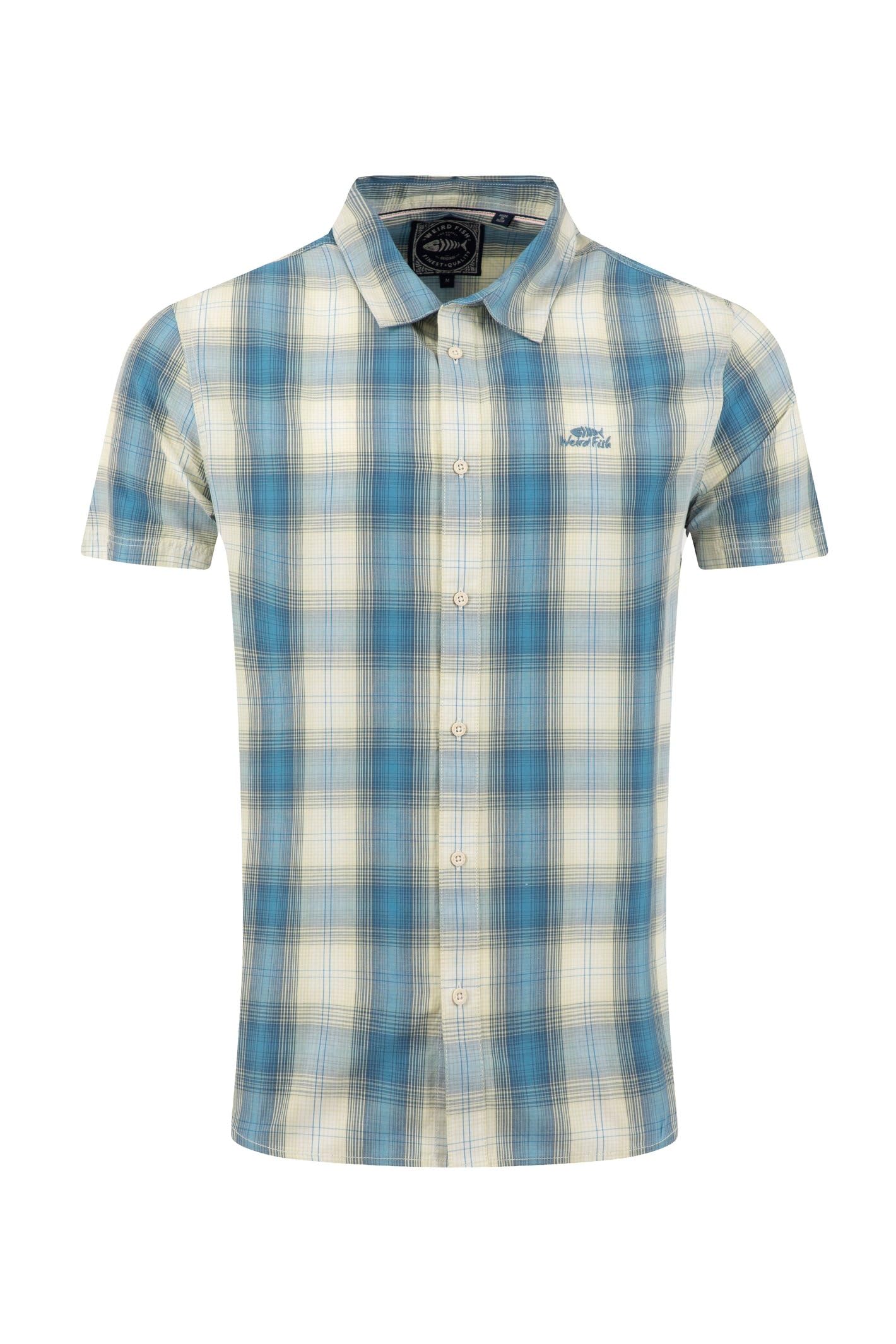 Weird Fish Judd Short Sleeve Check Shirt Bermuda Size L