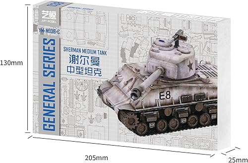 Miniatura 2 de MU Rompecabezas de metal 3D Sherman tanque mediano, 169 piezas de regalo de acero en miniatura para pasatiempos militares, kits de construcción