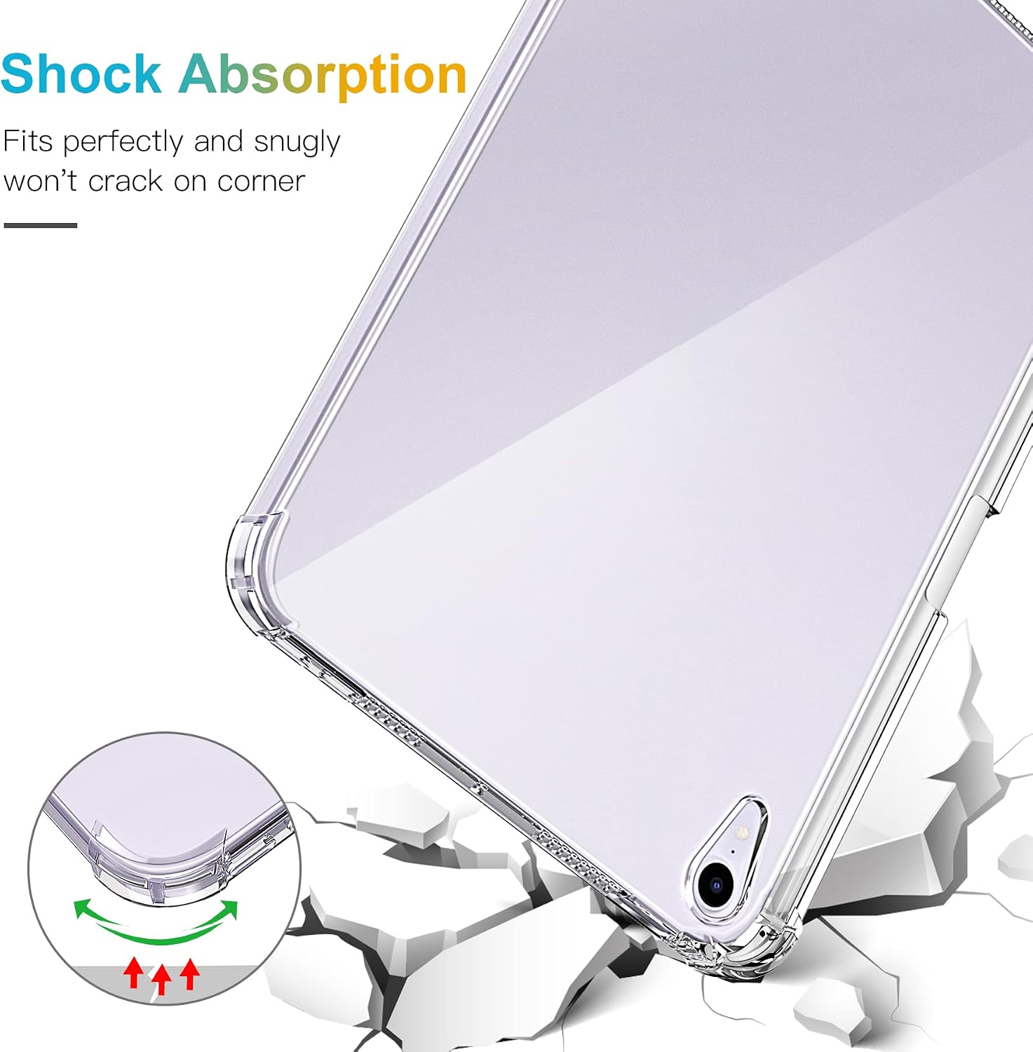 ZtotopCases Clear Case for iPad Mini 6 2021 with Pencil Holder, Ultra Slim Transparent Soft TPU Back Cover Skin for iPad Mini 6th Generation 8.3 Inch, Clear