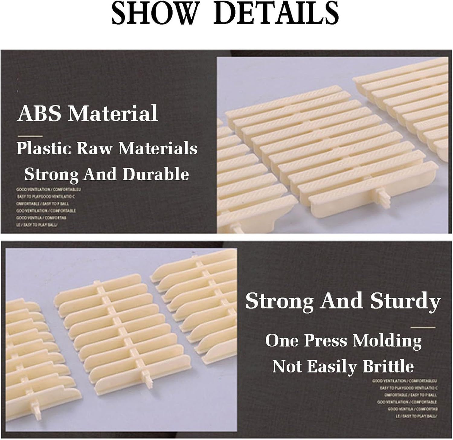 Swimming Pool Drainage Grate, ABS Plastic Overflow Grating, Splicable Indoor/Outdoor Water Drainage Mat, 6pcs, 25x100CM - Durable & Versatile Gutter Solution