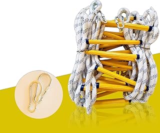 Fire Escape Ladder, Emergency Fire Escape Ladder, Flame Resistant Safety Rope Ladder with Hooks Fire Rope Ladder Fast Deploy Easy to Use Weight Capacity Up to 250kg (Color : Yellow, Size : 35m)