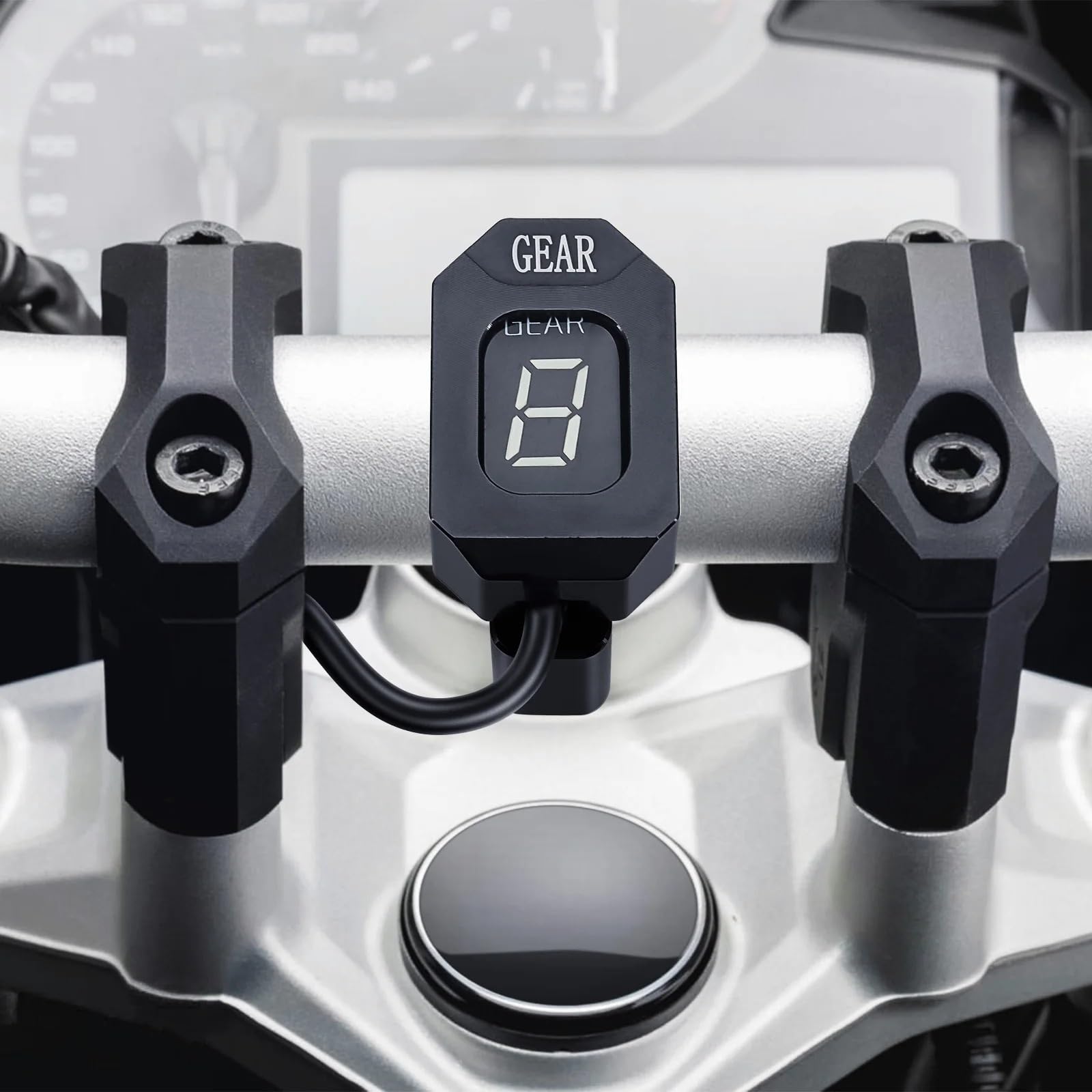 HRTLSS Indicador Marcha Digital Indicador De Velocidad De La Motocicleta De 1 A 6 Niveles Palanca Cambios Digital Verde Y Azul para Soporte Medidor Pantalla Motocicleta