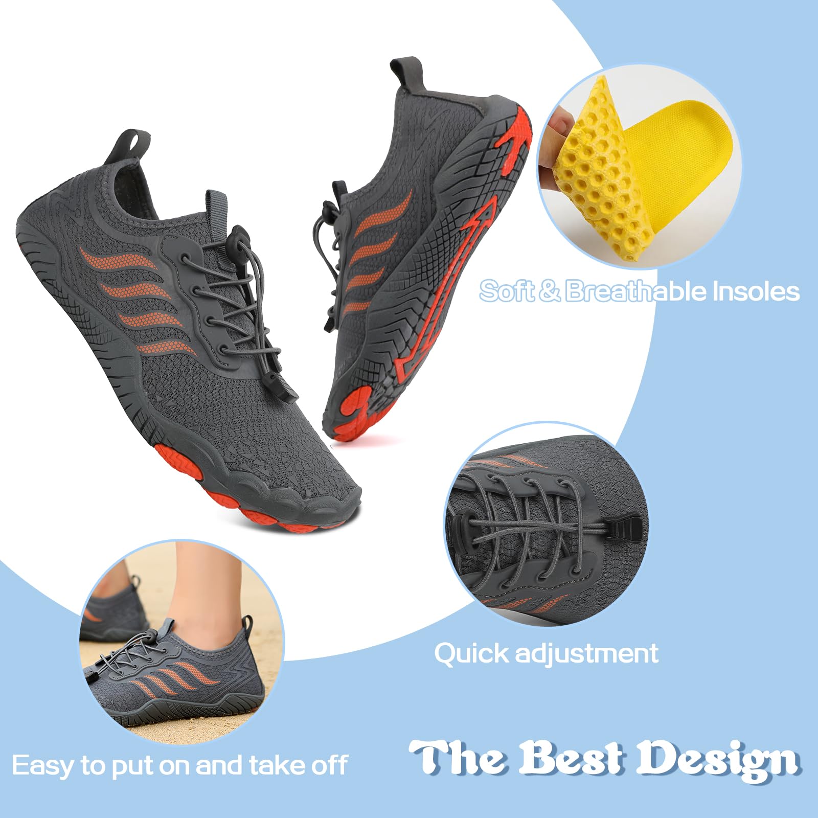 Hanani Badeschuhe Wasserschuhe Herren Damen Strandschuhe Barfußschuhe Sommer Schwimmschuhe Aquaschuhe Schnell Trocknen Surfschuhe
