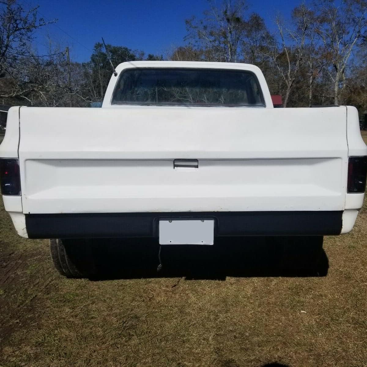 ECOTRIC Rear Roll Pan License Plate Compatible with 1973-1987 Chevy GMC C10 C20 C30 K10 K20 K30 Fleetside Styleside Bed W/Light 18 Gauge Steel