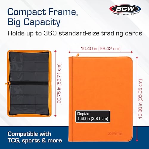 Miniatura 3 de BCW Z-Folio - Álbum LX de 9 bolsillos - Verde  Organizador de tarjetas con cremallera segura  Carpeta de colección de tarjetas de cuero sintético