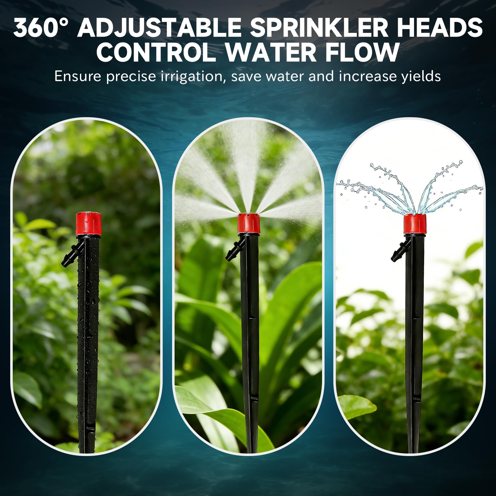 Impianto di irrigazione delle Piante, Kit irrigazione a Goccia con 50L Secchio pieghevole, Pompa dell’acqua da 25W, 8 ugelli a goccia, impianto irrigazione Balcone terrazzo Giardino