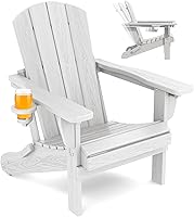 Vista 47 de SERWALL Juego de 2 sillas plegables Adirondack ajustables con 3 posiciones reclinables, Adirondack de polietileno de alta densidad para todo