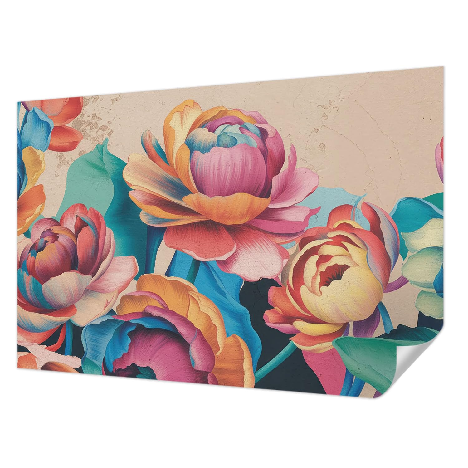 Papier peint adhésif fleurs pour chambre et salon : ambiance moderne Tulup 104x70cm