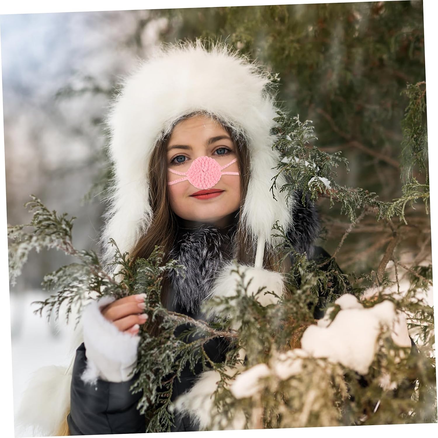 WOONEKY Warm Nose for Women Men Knitted Neck Gaiter Mask for Skiing Winter Cold Weather Outdoor Sports