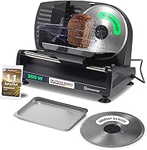 AS190 Dual 200 W Stainless Steel Knife with Serrated Edge and Smooth Edge, Space-Saving, Electric Cutting Machine, Bread Slicer, Professional Slicer, Modern 0-15 mm