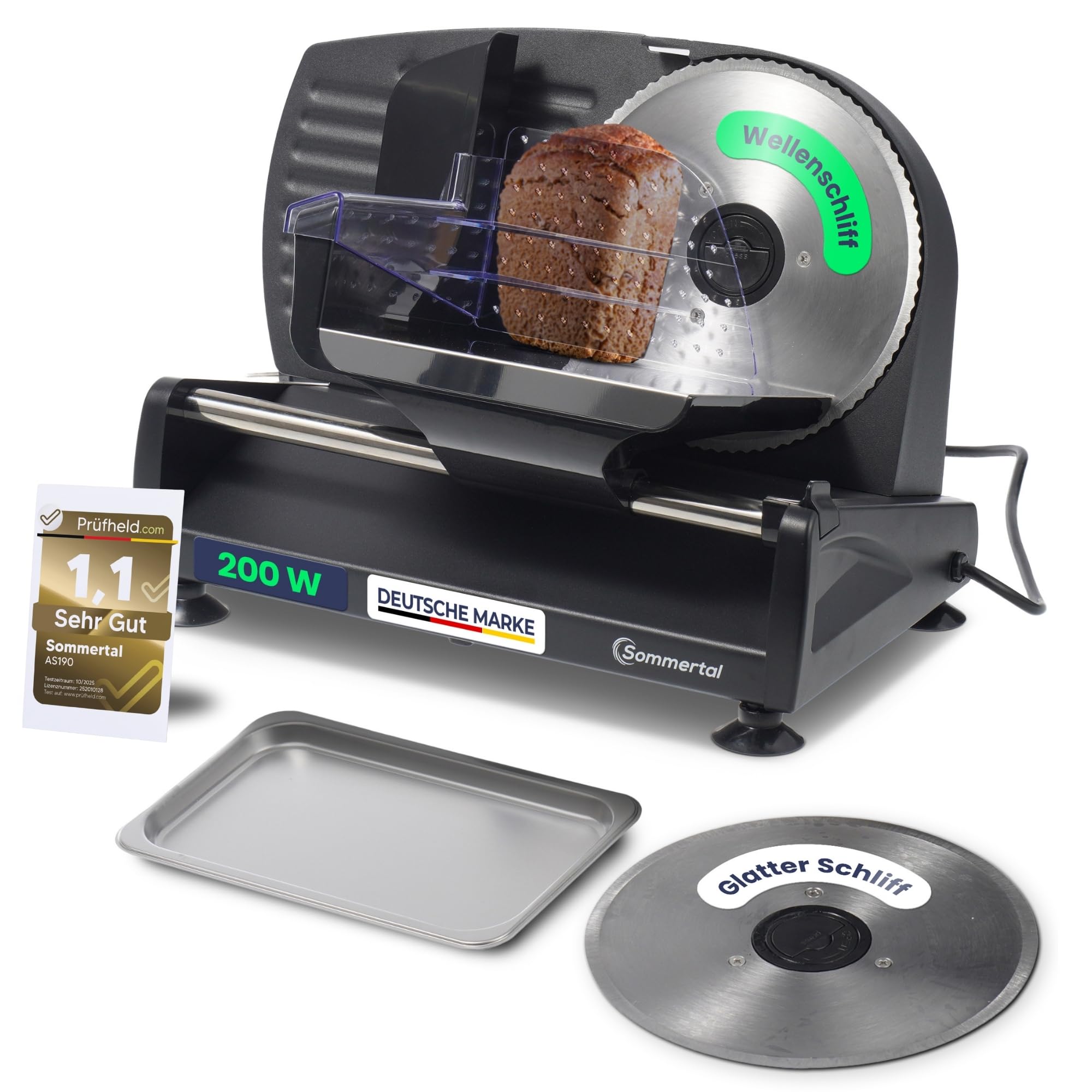 Sommertal Allesschneider AS190 DUAL 200W Edelstahlmesser 0-15mm