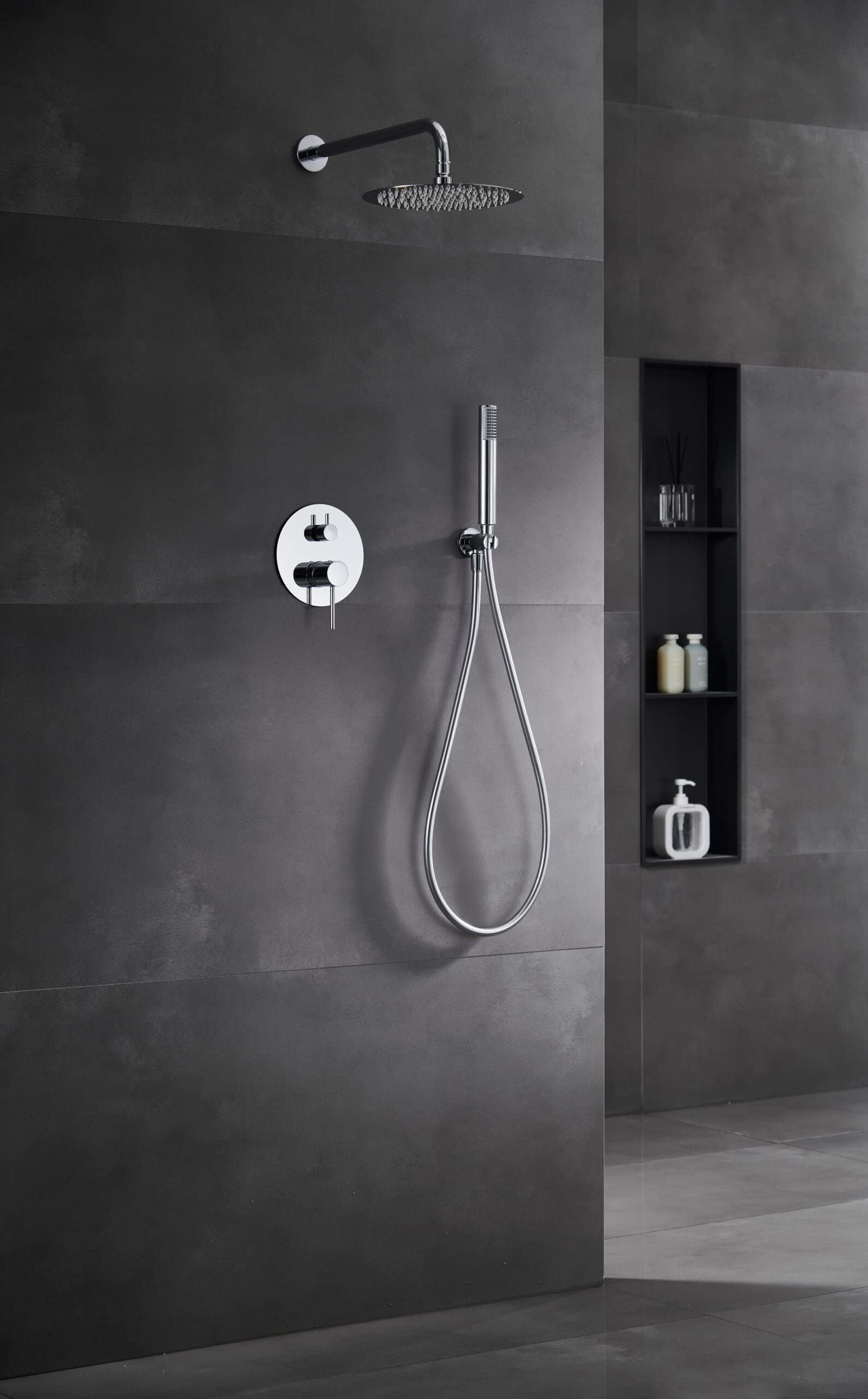 IMEX GPM039 MONZA Conjunto Grifo Ducha Monomando Empotrado Cromo