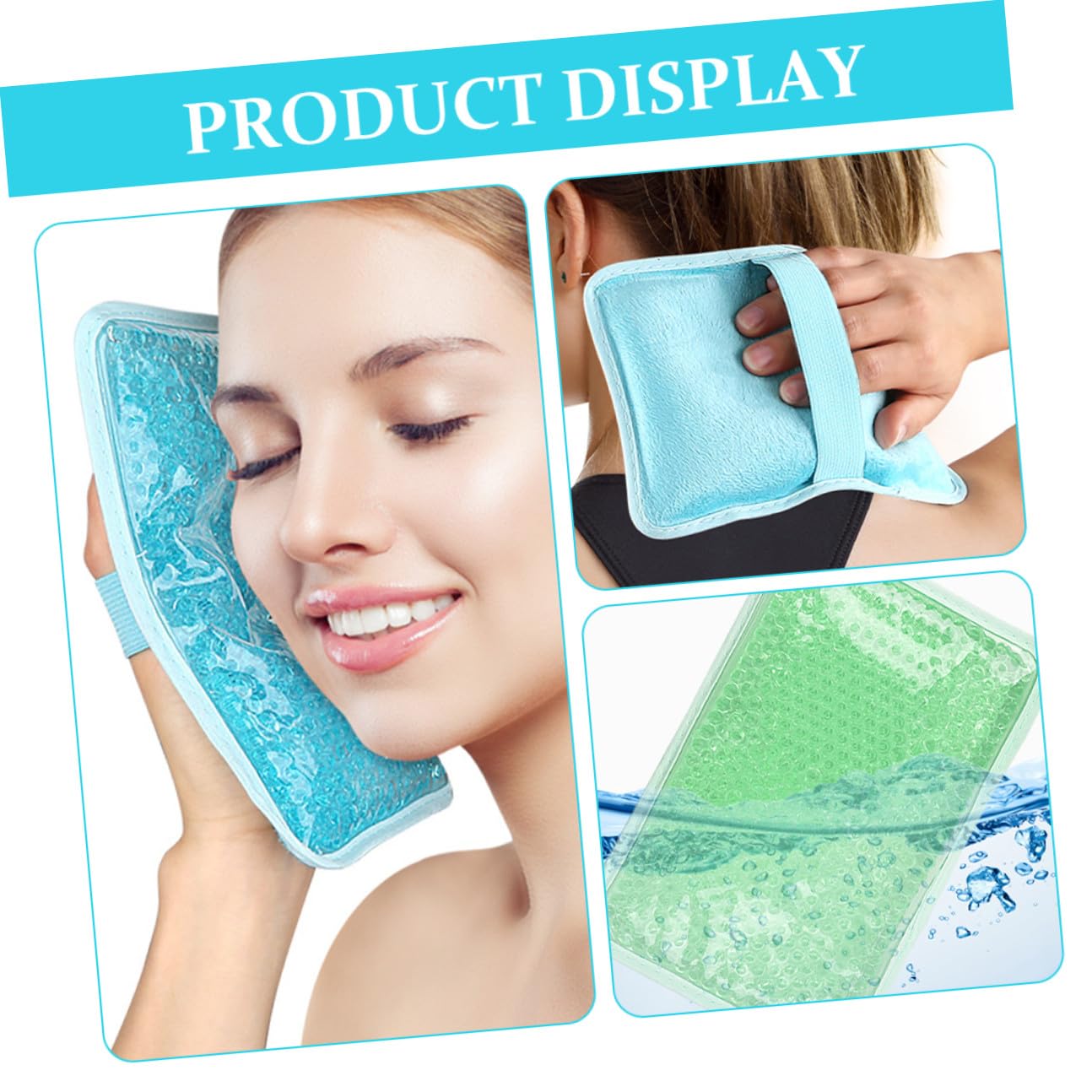 GLEAVI 3 Pezzi Borsa Ghiaccio in Gel Riutilizzabile per Dolori Spalle e Corpo, Materiale Pvc Cristallo, Impacchi Freddo e Caldo per Terapia e Sollievo